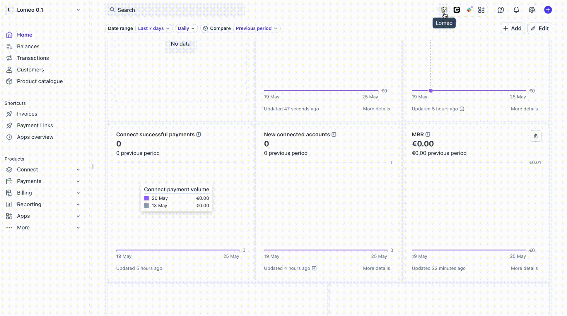 Lomeo ticket setup in the Stripe Dashboard, mark products as tickets during the onboarding process